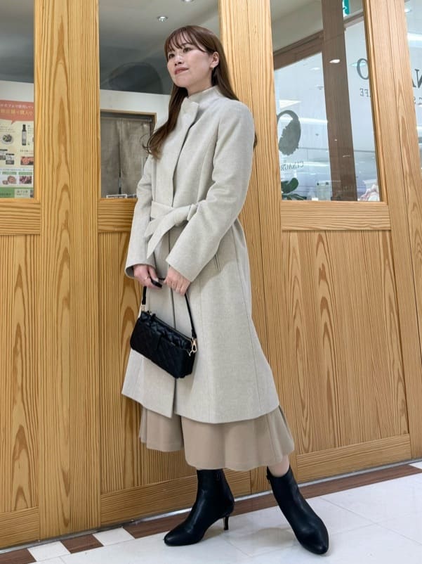yoshikoさんの「UNTITLED｜【日本製／2WAY衿】スタンドカラー ロングコート」を使ったコーディネート