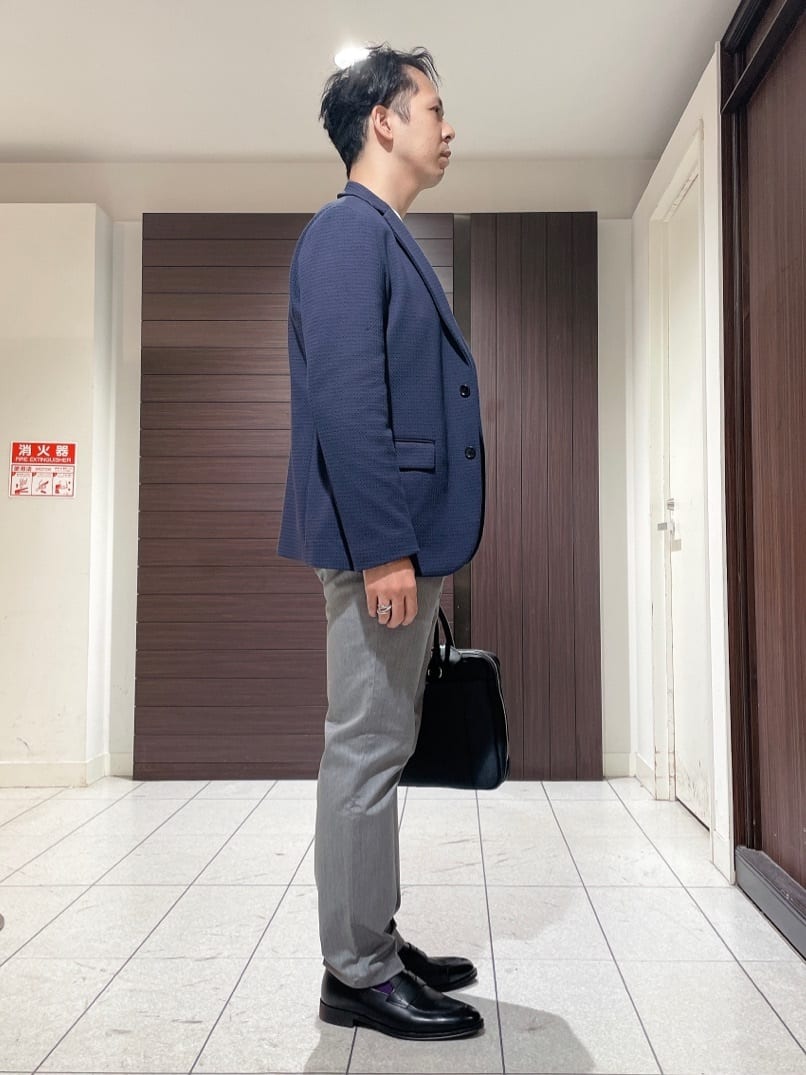 ToyoPさんの「TAKEO KIKUCHI｜【抗菌防臭】クロスウィーブ ジャケット」を使ったコーディネート