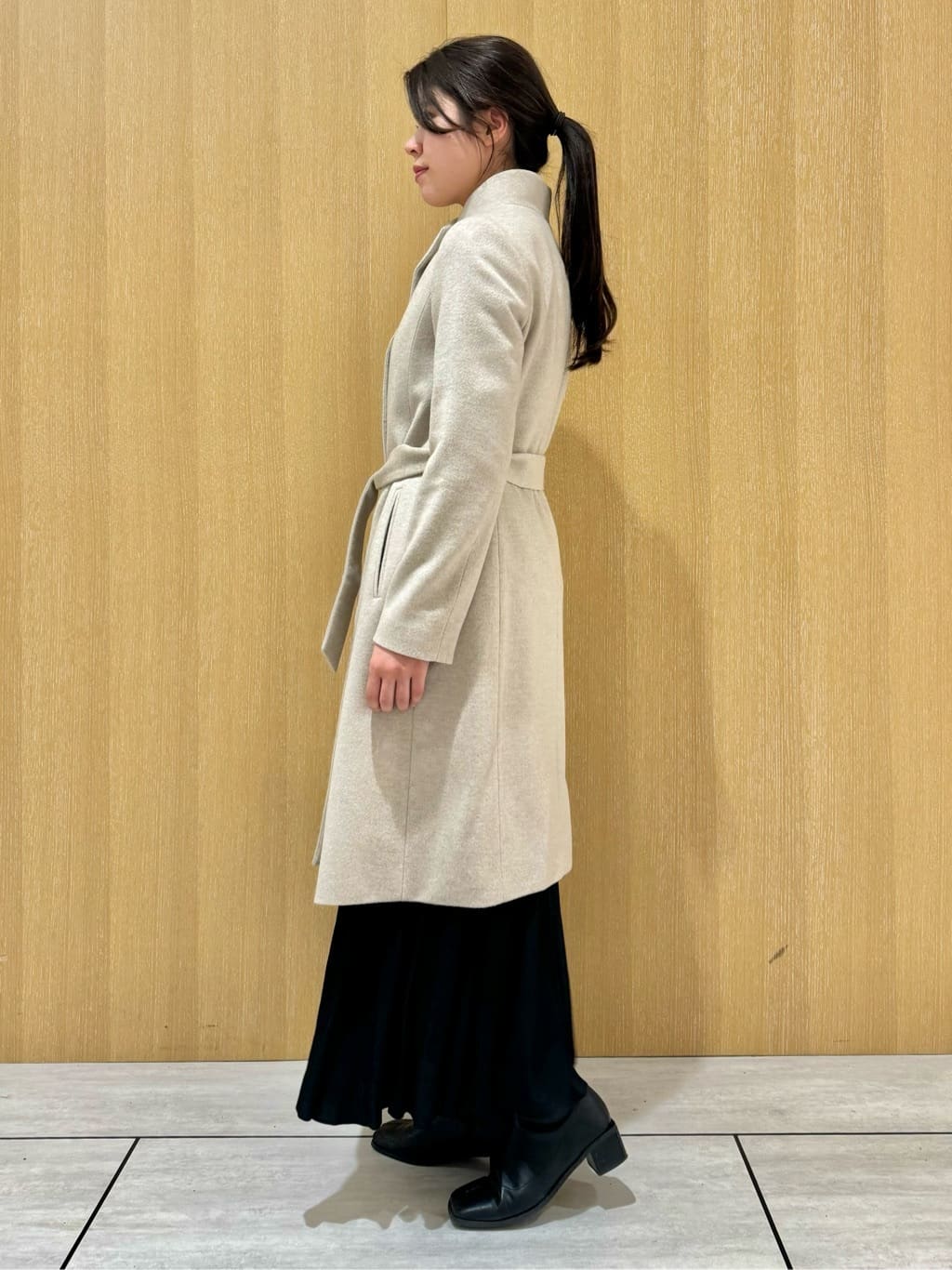nanaさんの「UNTITLED｜【日本製／2WAY衿】スタンドカラー ロングコート」を使ったコーディネート