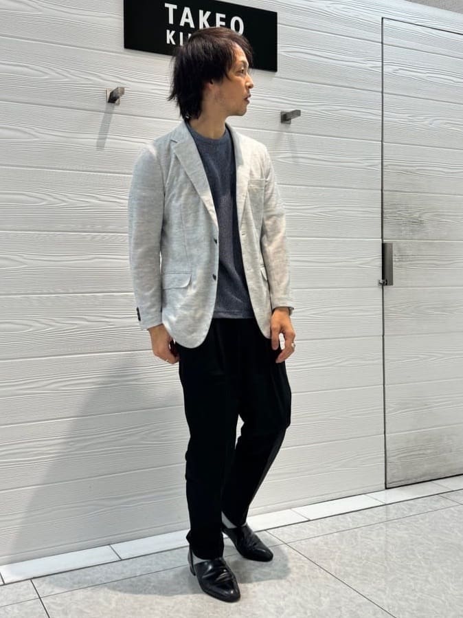 井出恭輔さんの「TAKEO KIKUCHI｜【尾州織】リネンブレンド メッシュ ジャケット」を使ったコーディネート