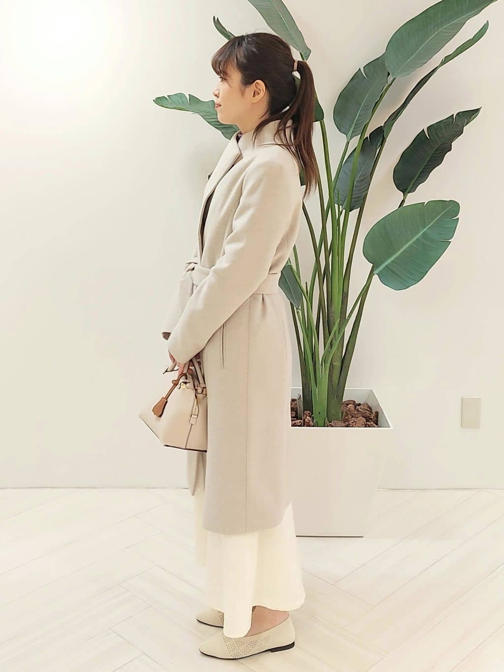 YuKaRiさんの「UNTITLED｜【日本製／2WAY衿】スタンドカラー ロングコート」を使ったコーディネート