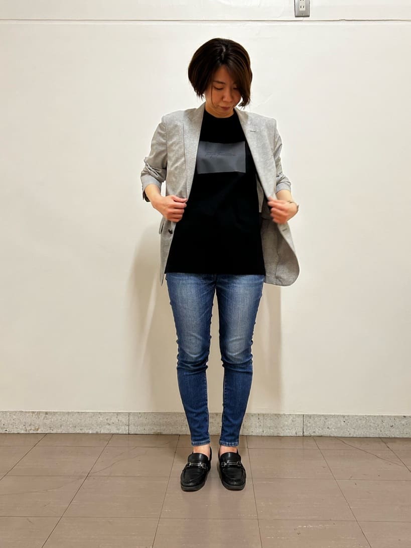 okaさんの「TAKEO KIKUCHI｜【抗菌防臭】COOL DOTS（R）ドビープリント ジャケット」を使ったコーディネート