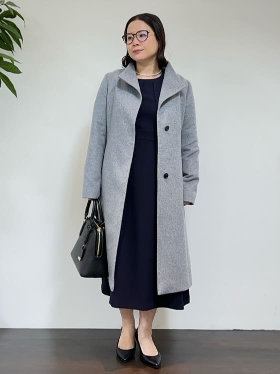 Asamiさんの「UNTITLED｜【日本製／2WAY衿】スタンドカラー ロングコート」を使ったコーディネート