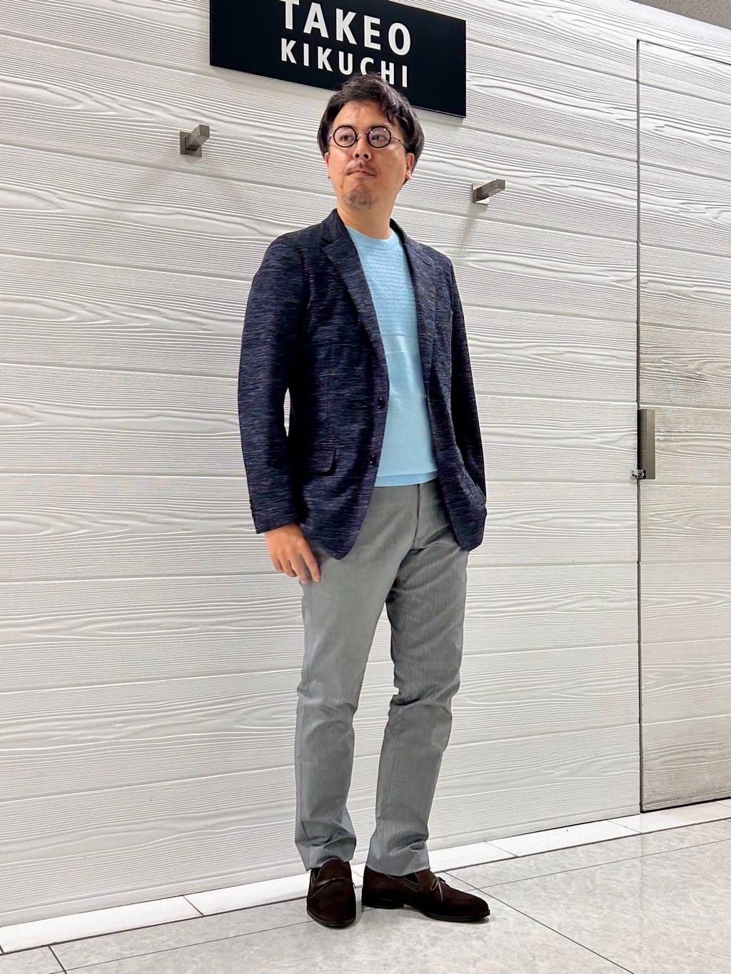 すーさんの「TAKEO KIKUCHI｜【尾州織】リネンブレンド メッシュ ジャケット」を使ったコーディネート