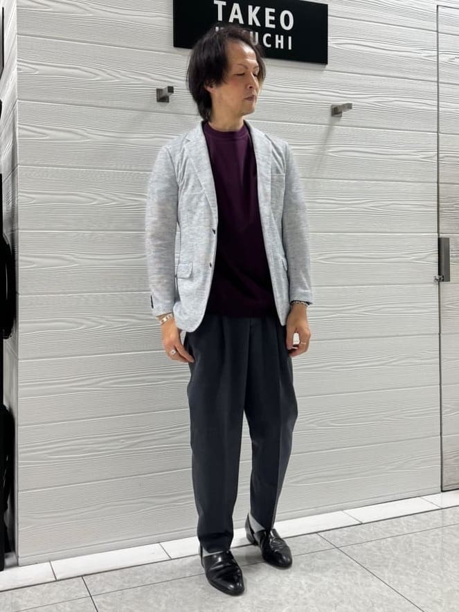 井出恭輔さんの「TAKEO KIKUCHI｜【尾州織】リネンブレンド メッシュ ジャケット」を使ったコーディネート