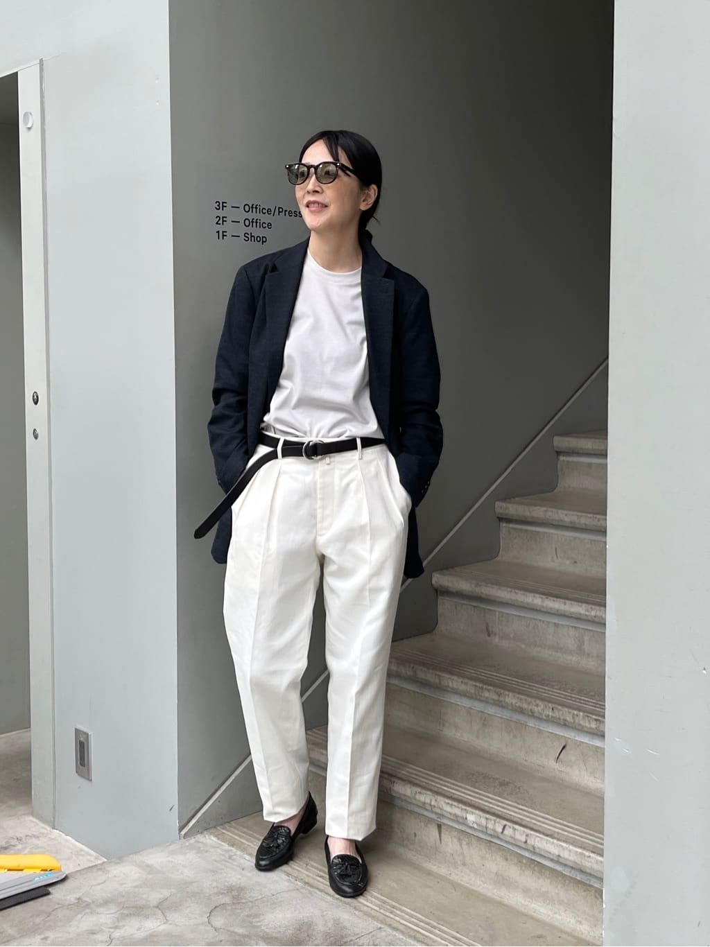 神野（jinno）さんの「TAKEO KIKUCHI｜【尾州織】リネンブレンド メッシュ ジャケット」を使ったコーディネート