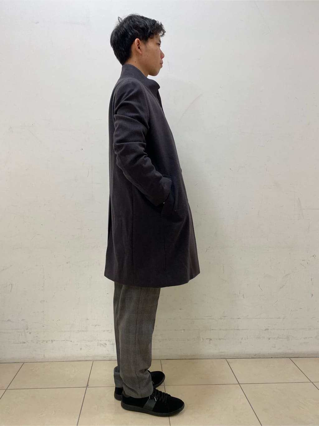 shoumaさんの「TAKEO KIKUCHI｜【ウールカシミヤブレンド】ビーバー調 スタンドカラー コート」を使ったコーディネート