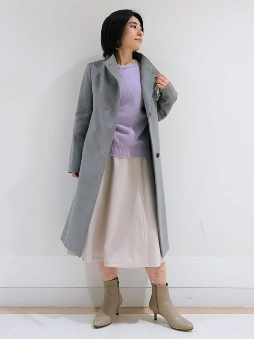 ミズタさんの「UNTITLED｜【日本製／2WAY衿】スタンドカラー ロングコート」を使ったコーディネート