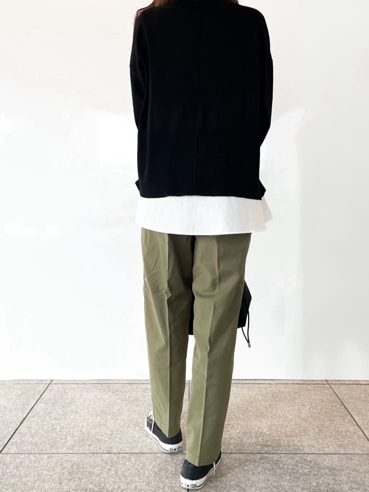 Risaさんの「OPAQUE.CLIP｜ストレッチベイカーパンツ／オーガニックコットン混【洗濯機洗い可／ストレッチ】」を使ったコーディネート