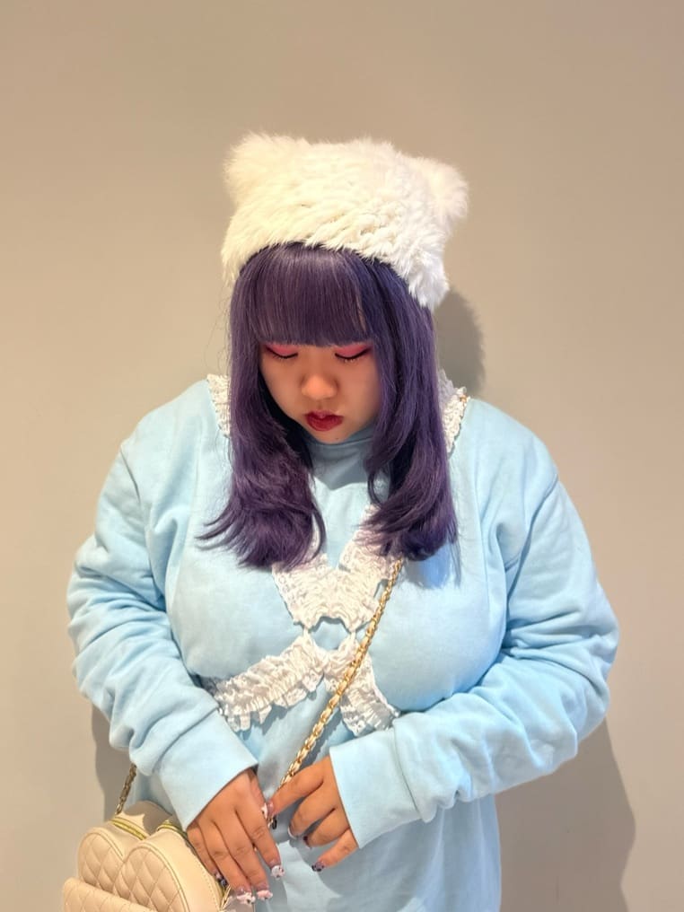 sayakaさんの「ESPERANZA｜ロングファーくまみみニット帽」を使ったコーディネート