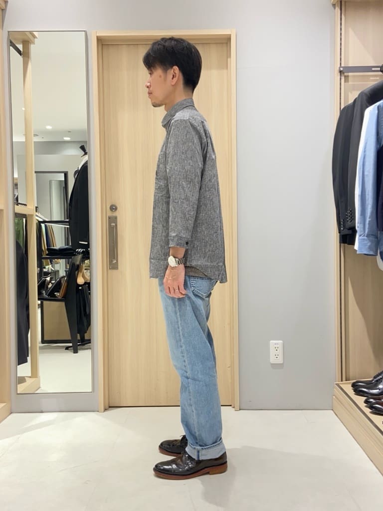 わいずみさんの「TAKEO KIKUCHI｜【尾州織】リネンブレンド メッシュ ジャケット」を使ったコーディネート