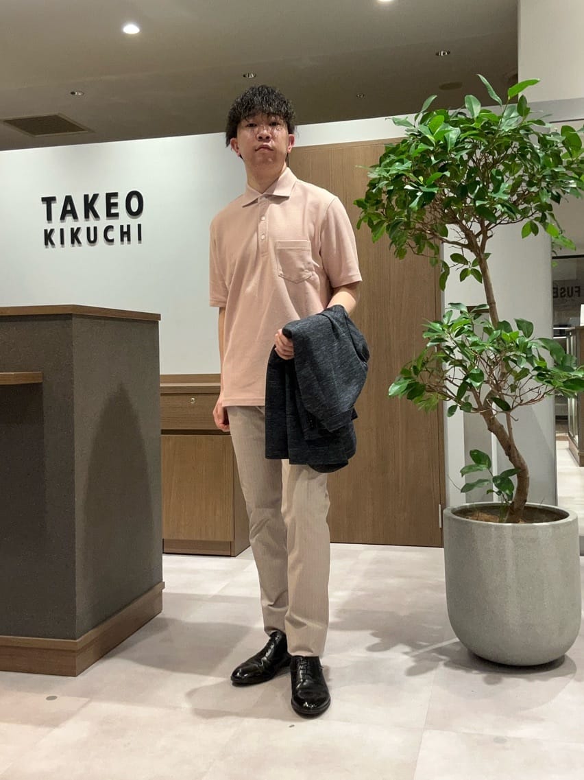 コウノ モトヤさんの「TAKEO KIKUCHI｜【尾州織】リネンブレンド メッシュ ジャケット」を使ったコーディネート