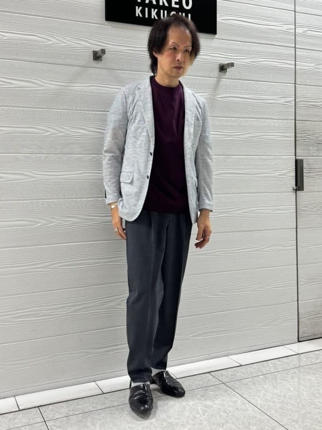 井出恭輔さんの「TAKEO KIKUCHI｜【尾州織】リネンブレンド メッシュ ジャケット」を使ったコーディネート