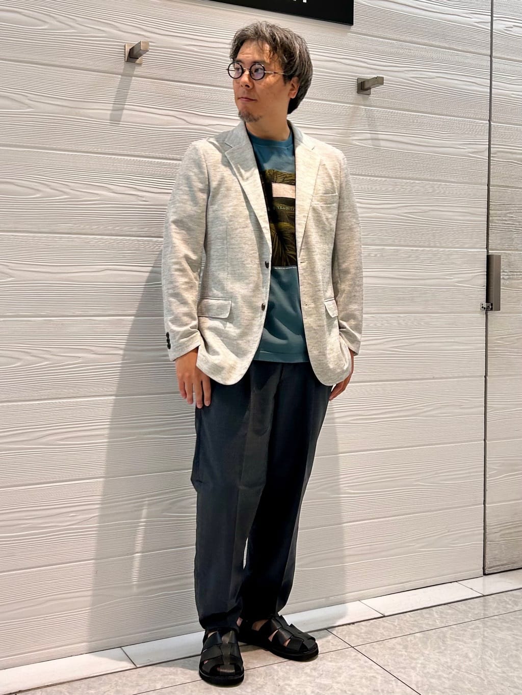 すーさんの「TAKEO KIKUCHI｜【尾州織】リネンブレンド メッシュ ジャケット」を使ったコーディネート