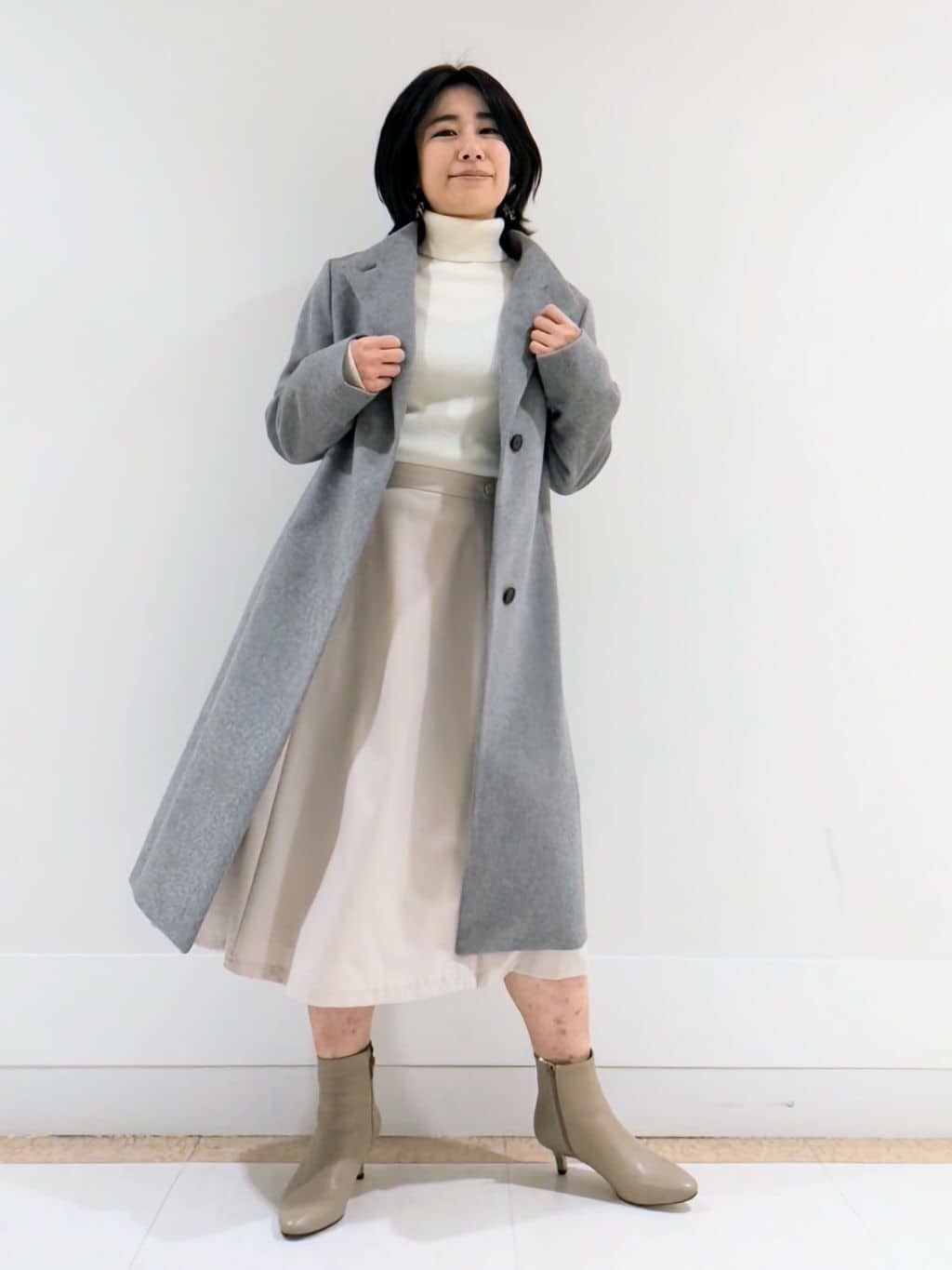 ミズタさんの「UNTITLED｜【日本製／2WAY衿】スタンドカラー ロングコート」を使ったコーディネート