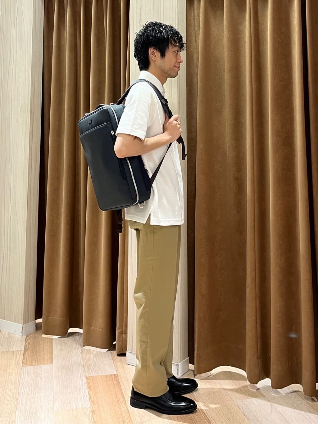 URAさんの「TAKEO KIKUCHI｜【抗菌防臭／9色5サイズ展開】ハニカムメランジ ポロシャツ」を使ったコーディネート