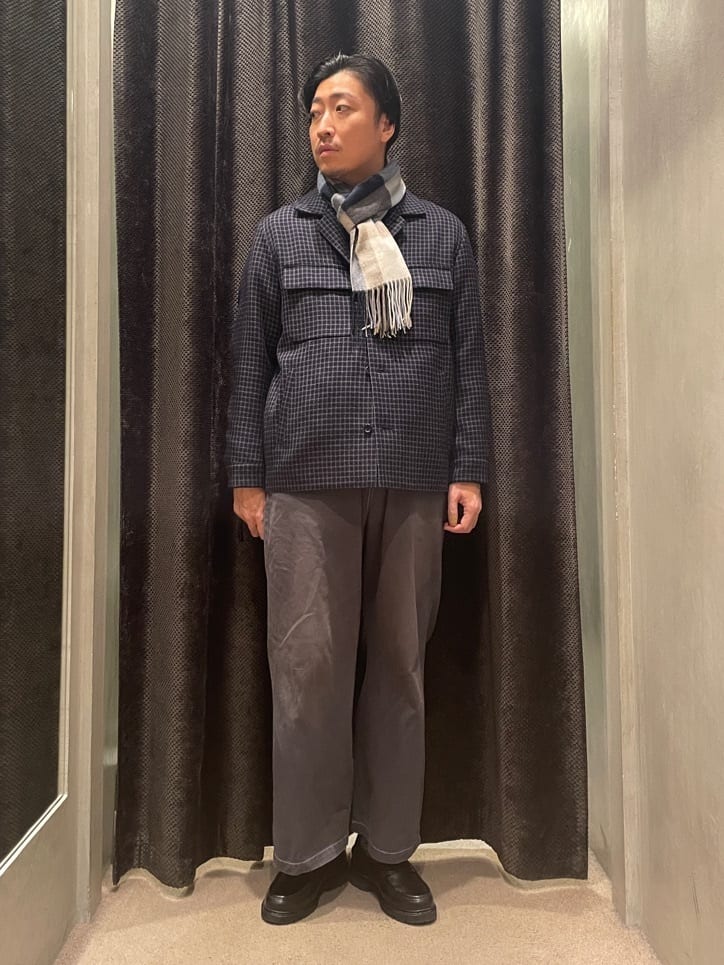 IMAIさんの「TAKEO KIKUCHI｜【カシミヤ100%】チェック カシミヤマフラー」を使ったコーディネート