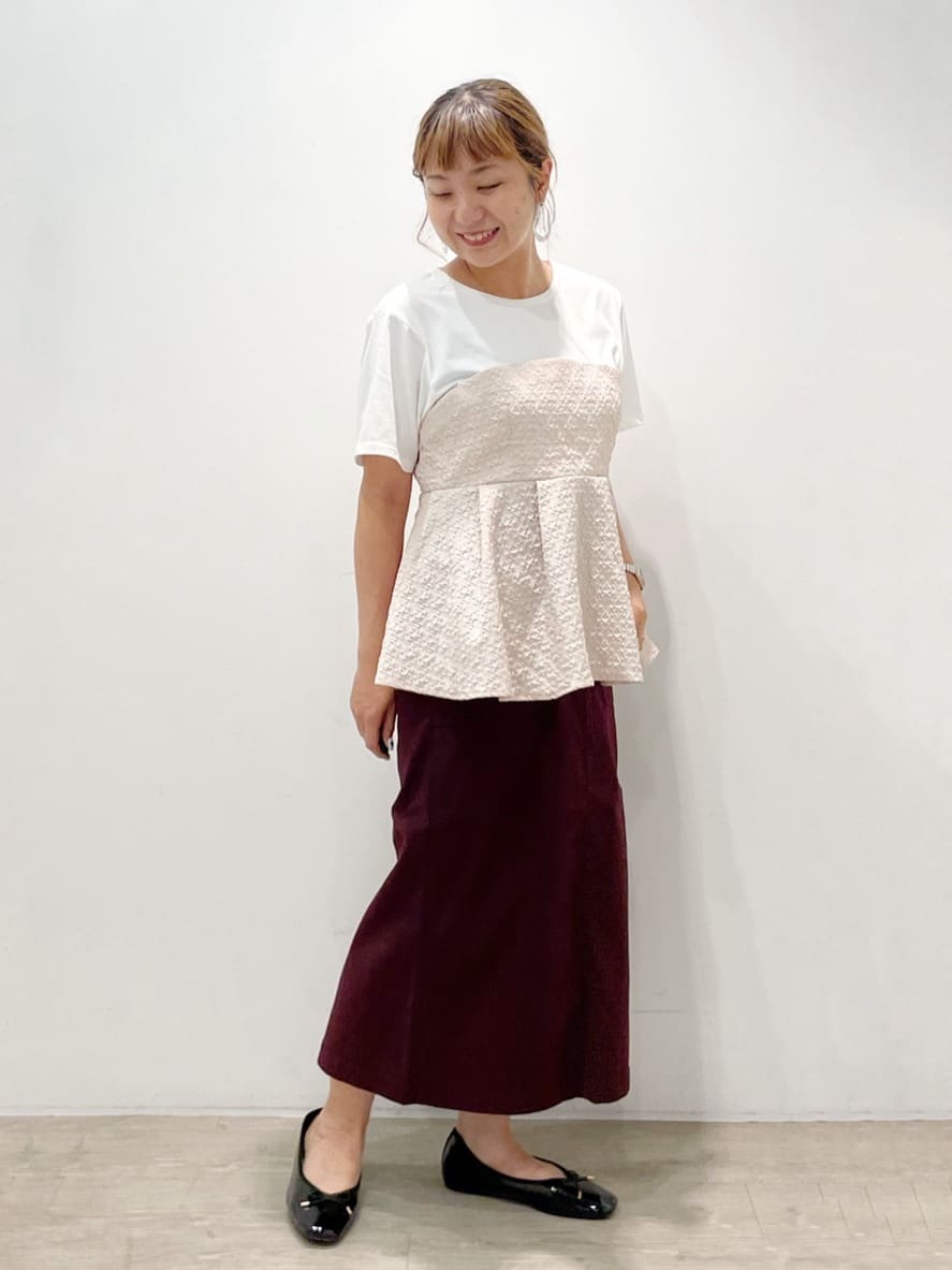 chikoさんの「OPAQUE.CLIP｜オーガニックコットン混 ベイカースカート【洗濯機洗い可／ストレッチ】」を使ったコーディネート