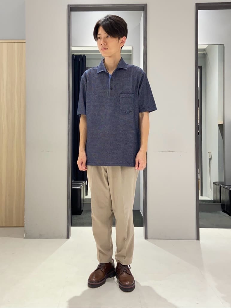 わいずみさんの「TAKEO KIKUCHI｜【抗菌防臭／9色5サイズ展開】ハニカムメランジ ポロシャツ」を使ったコーディネート