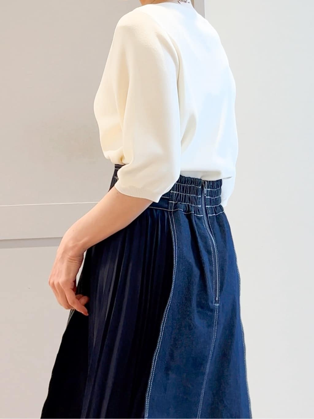 yamakoさんの「grove｜グローブ人気のスカート！デニムサイドプリーツスカート」を使ったコーディネート