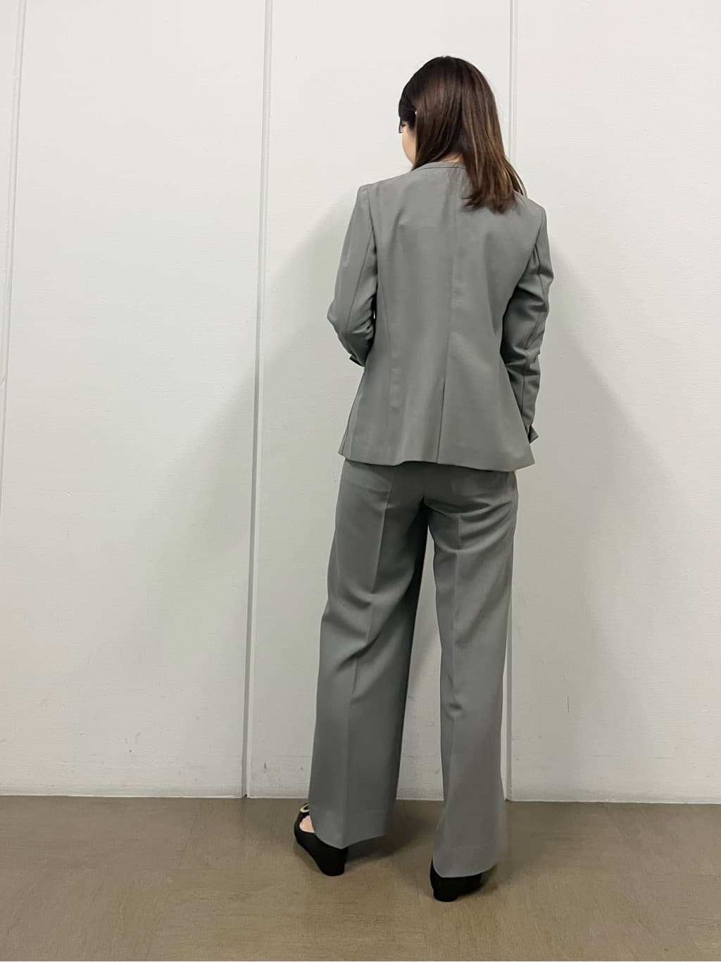 shokoさんの「INDIVI｜【定番スーツ／UVケア／洗える】ウール調ノーカラージャケット」を使ったコーディネート