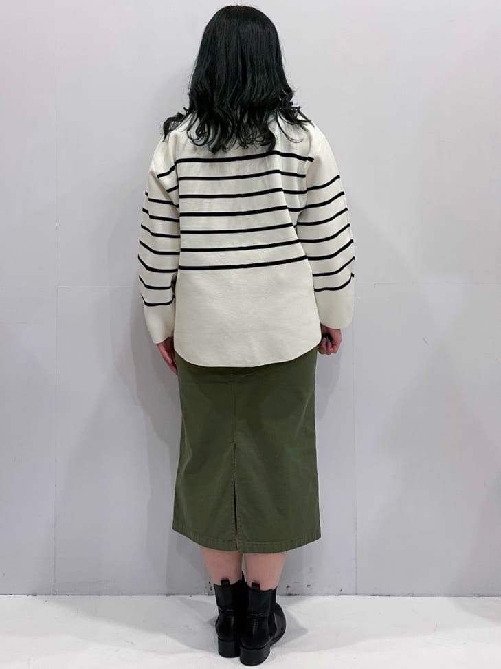 momoさんの「OPAQUE.CLIP｜オーガニックコットン混 ベイカースカート【洗濯機洗い可／ストレッチ】」を使ったコーディネート