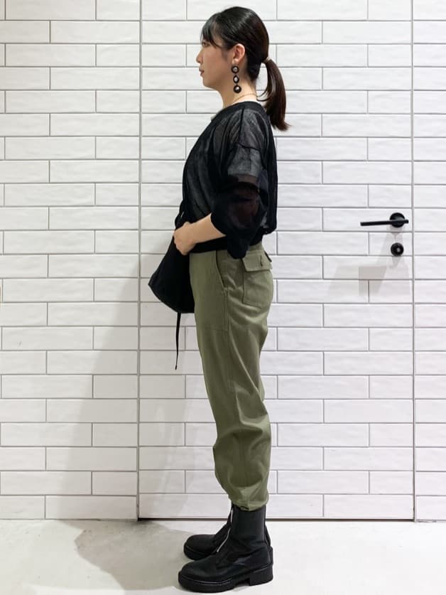 ayumiさんの「OPAQUE.CLIP｜ストレッチベイカーパンツ／オーガニックコットン混【洗濯機洗い可／ストレッチ】」を使ったコーディネート
