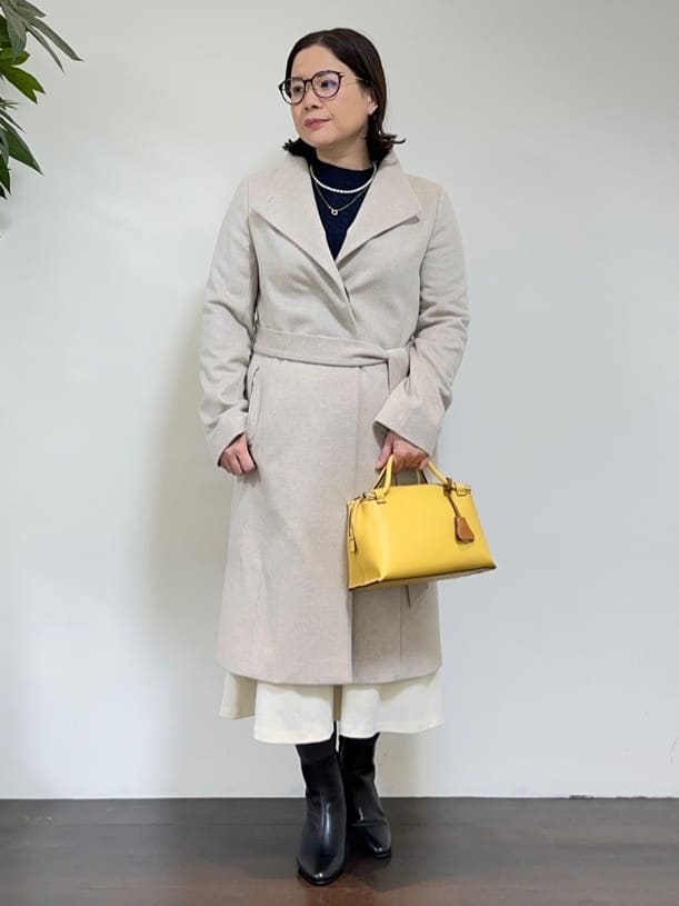 Asamiさんの「UNTITLED｜【日本製／2WAY衿】スタンドカラー ロングコート」を使ったコーディネート