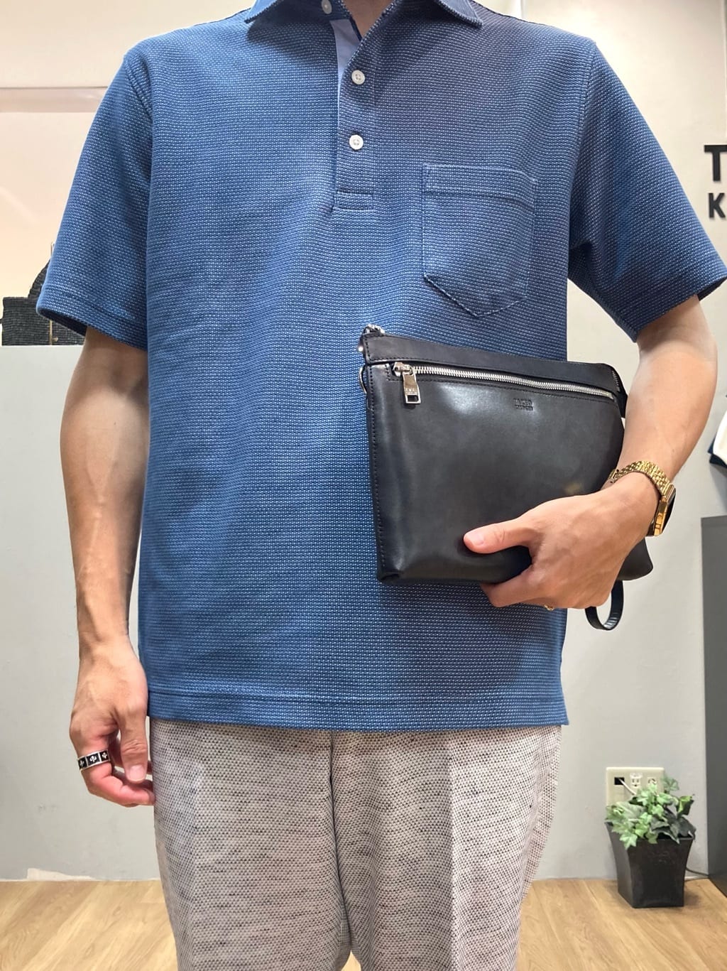 シュンさんの「TAKEO KIKUCHI｜【抗菌防臭／9色5サイズ展開】ハニカムメランジ ポロシャツ」を使ったコーディネート