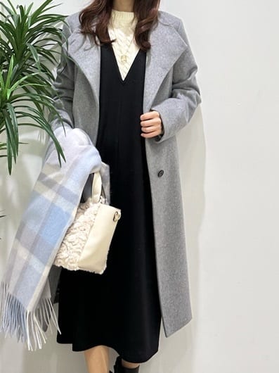 Miwaさんの「UNTITLED｜【日本製／2WAY衿】スタンドカラー ロングコート」を使ったコーディネート