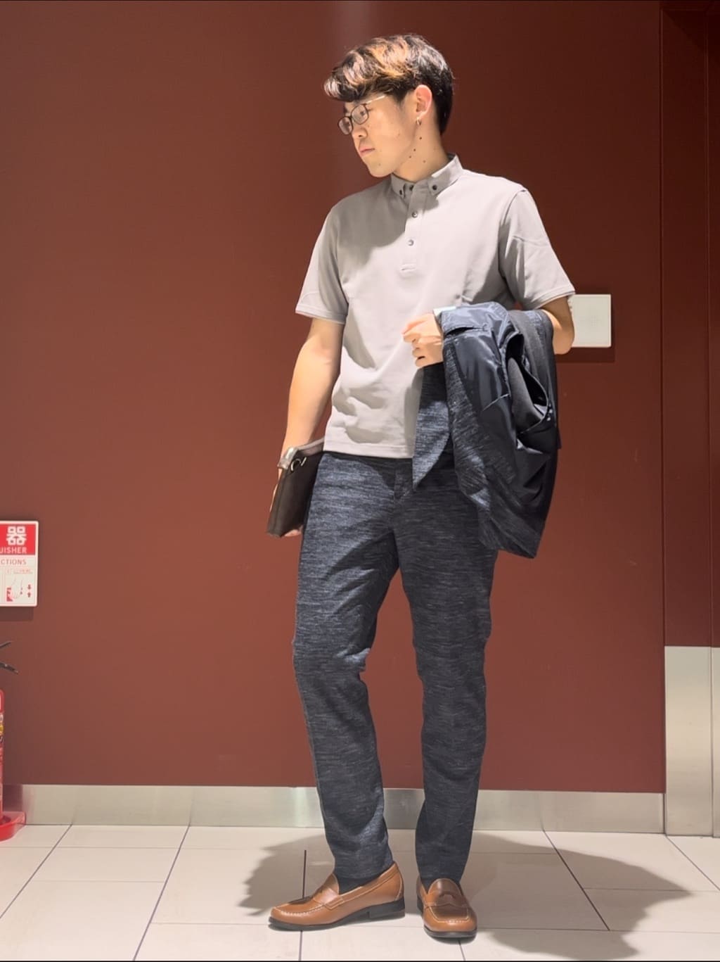 ジュンさんの「TAKEO KIKUCHI｜【尾州織】リネンブレンド メッシュパンツ」を使ったコーディネート