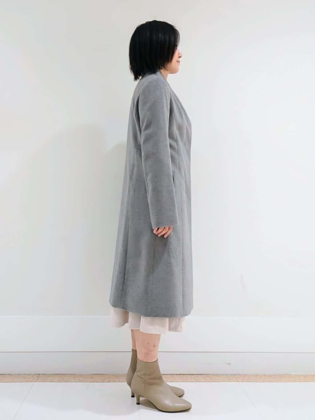 ミズタさんの「UNTITLED｜【日本製／2WAY衿】スタンドカラー ロングコート」を使ったコーディネート