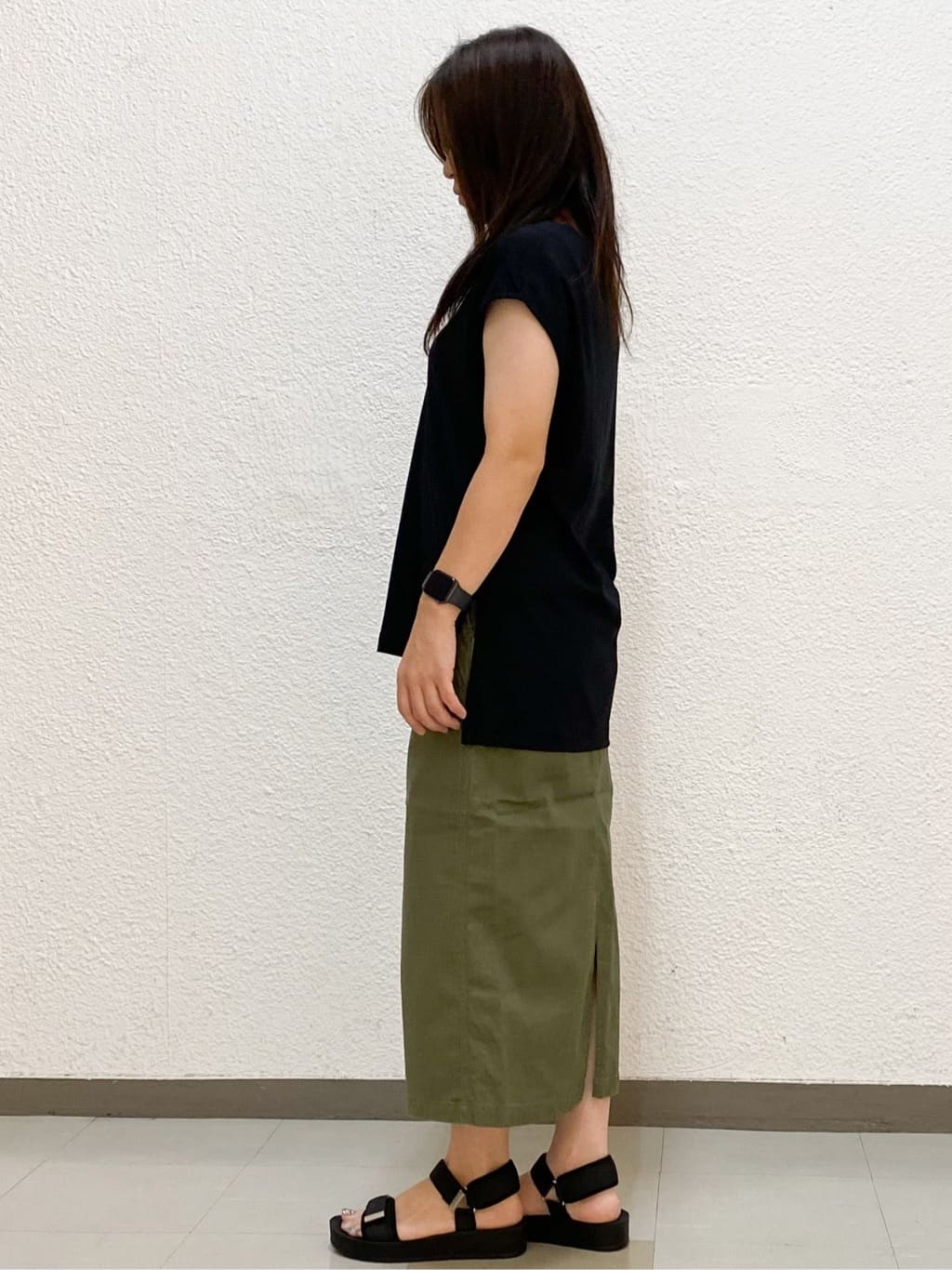 Yukaさんの「index｜オーガニックコットン混 ベイカースカート【洗濯機洗い可／ストレッチ】」を使ったコーディネート