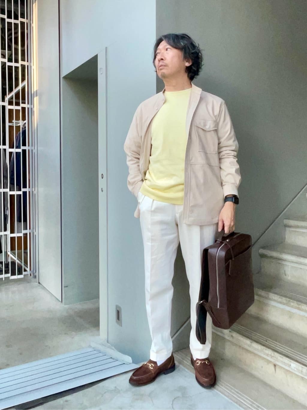 デザイナーTAKEman さんの「TAKEO KIKUCHI｜フルベジタンニンレザー バックパック」を使ったコーディネート