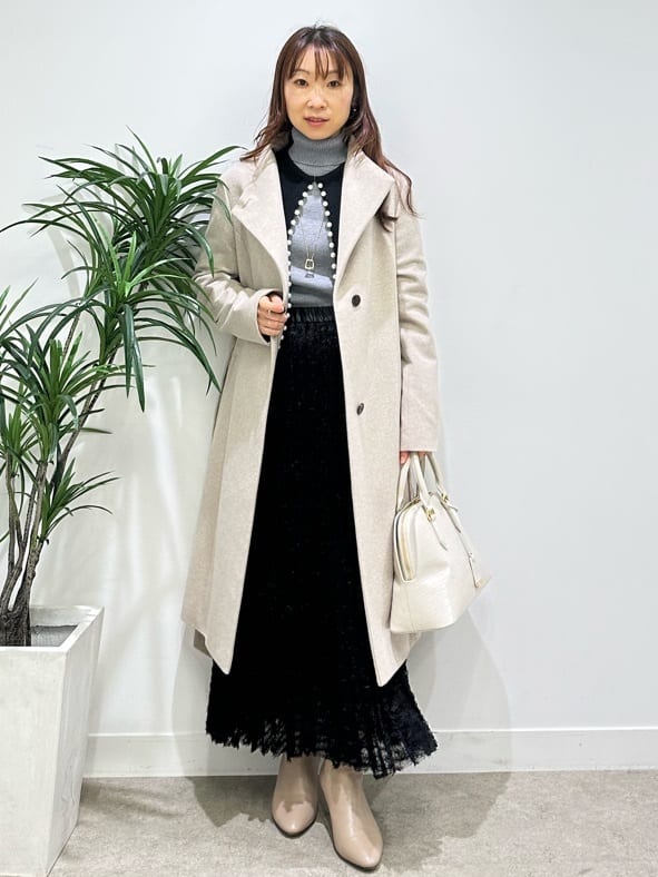 Miwaさんの「UNTITLED｜【日本製／2WAY衿】スタンドカラー ロングコート」を使ったコーディネート
