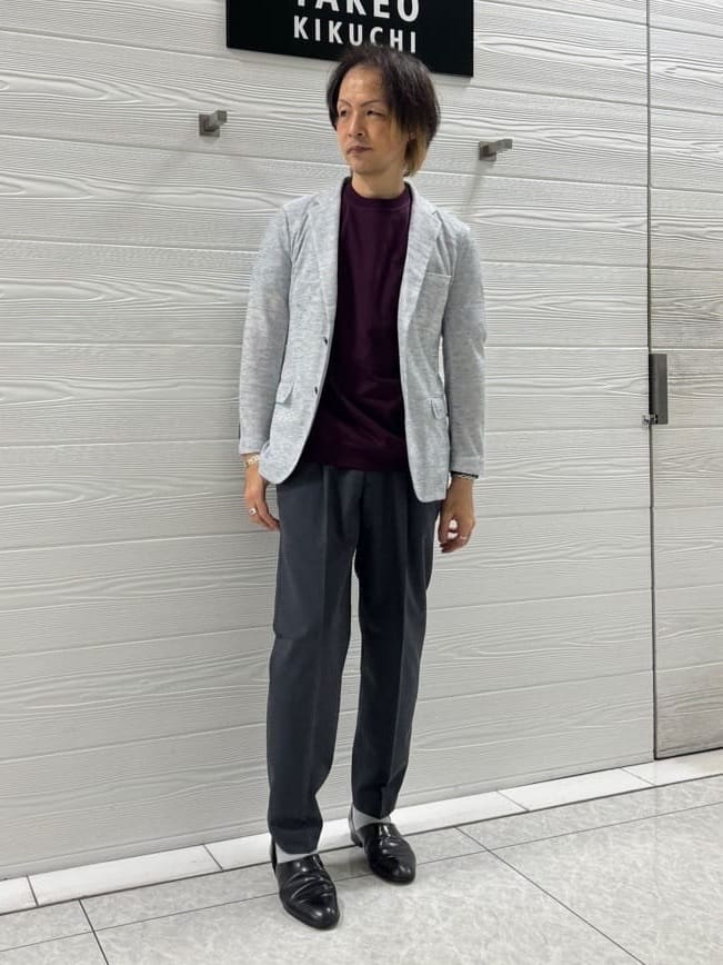 井出恭輔さんの「TAKEO KIKUCHI｜【尾州織】リネンブレンド メッシュ ジャケット」を使ったコーディネート