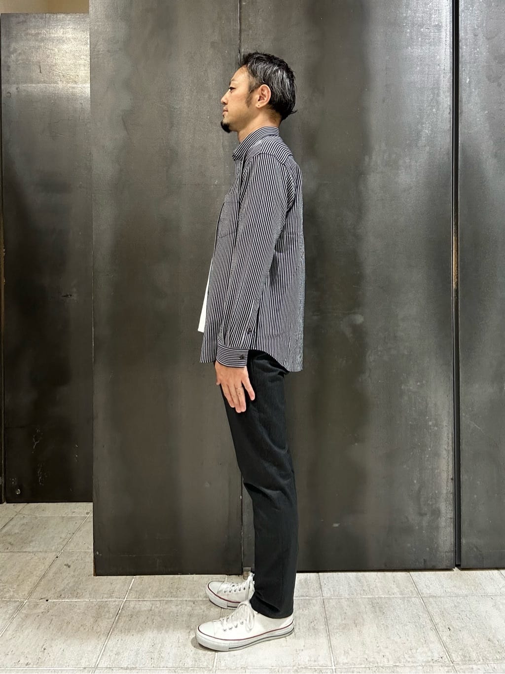 coheyさんの「TAKEO KIKUCHI｜【抗菌防臭/シーズンレス】シアサッカー ジャージシャツ」を使ったコーディネート