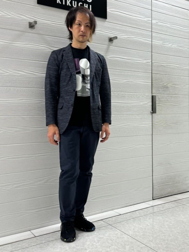 井出恭輔さんの「TAKEO KIKUCHI｜【尾州織】リネンブレンド メッシュ ジャケット」を使ったコーディネート