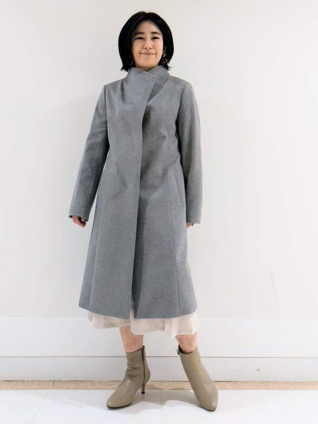 ミズタさんの「UNTITLED｜【日本製／2WAY衿】スタンドカラー ロングコート」を使ったコーディネート