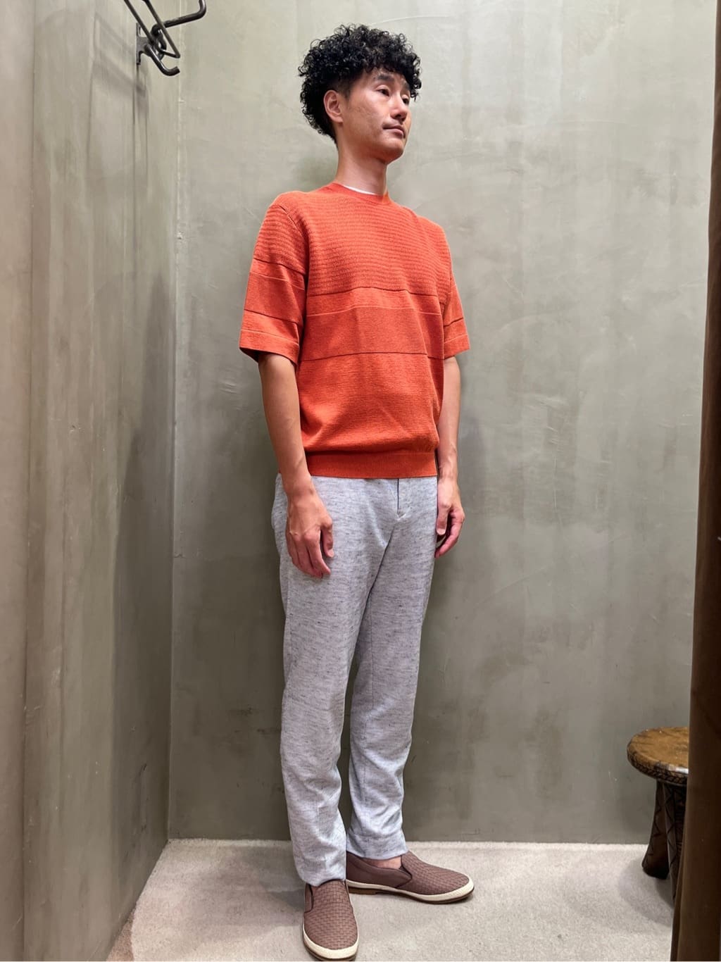 mutoさんの「TAKEO KIKUCHI｜【尾州織】リネンブレンド メッシュパンツ」を使ったコーディネート