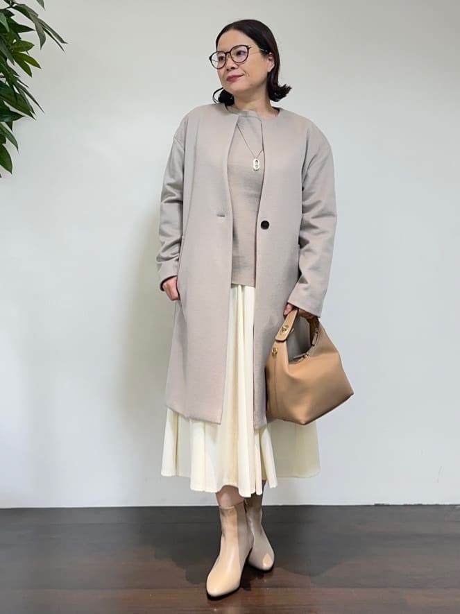 Asamiさんの「UNTITLED｜【日本製／2WAY衿】スタンドカラー ロングコート」を使ったコーディネート