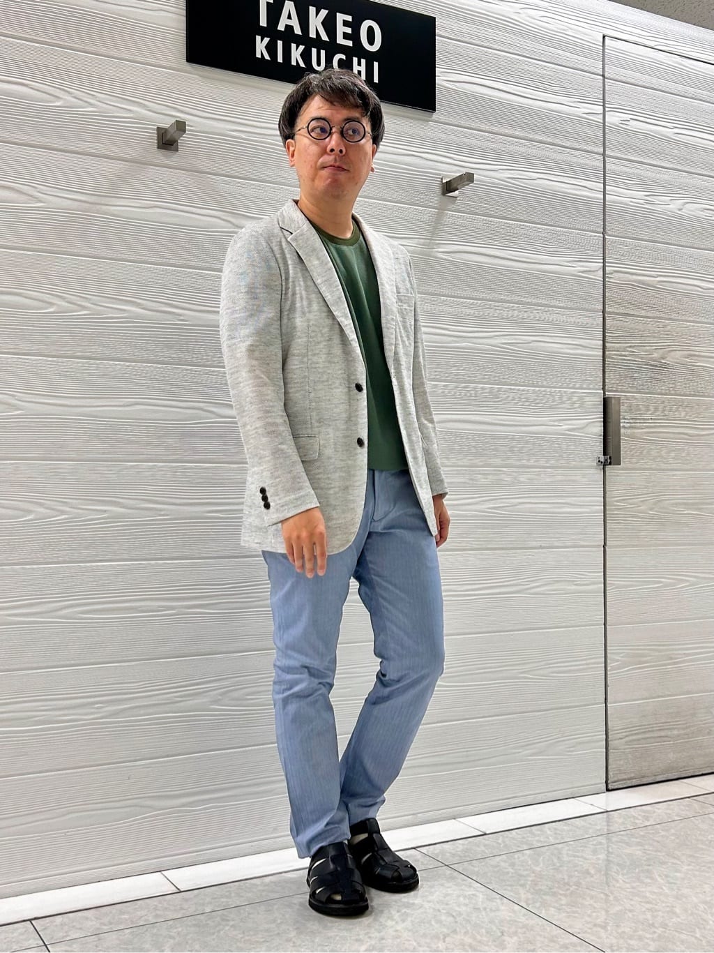 すーさんの「TAKEO KIKUCHI｜【尾州織】リネンブレンド メッシュ ジャケット」を使ったコーディネート