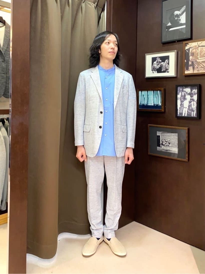 コバヤシさんの「TAKEO KIKUCHI｜【尾州織】リネンブレンド メッシュパンツ」を使ったコーディネート