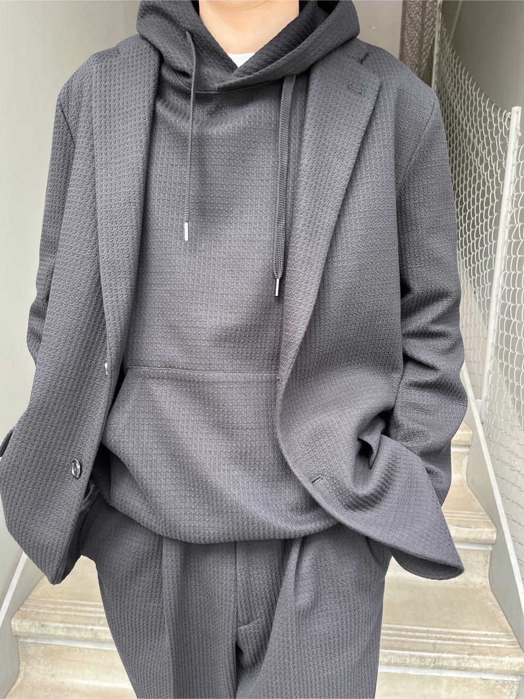 Shintaroさんの「TAKEO KIKUCHI｜【抗菌防臭】クロスウィーブ ジャケット」を使ったコーディネート