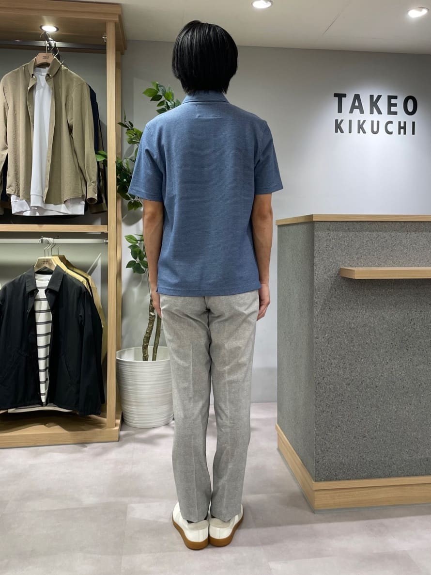 TAKE✳︎さんの「TAKEO KIKUCHI｜【抗菌防臭／9色5サイズ展開】ハニカムメランジ ポロシャツ」を使ったコーディネート