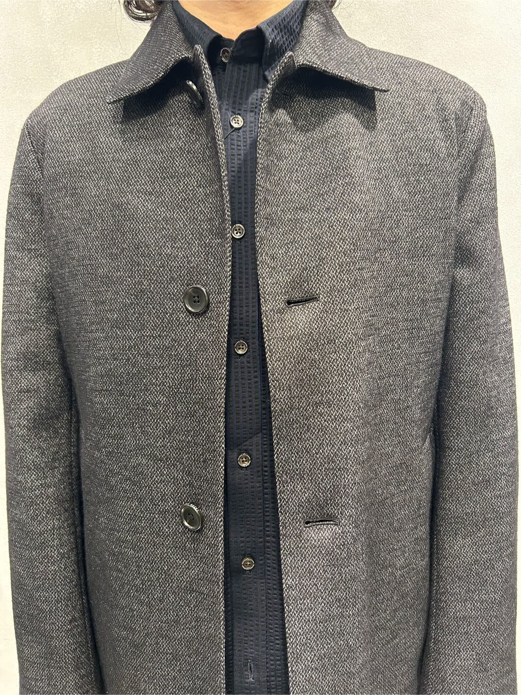 たけるしさんの「TAKEO KIKUCHI｜【抗菌防臭/シーズンレス】シアサッカー ジャージシャツ」を使ったコーディネート