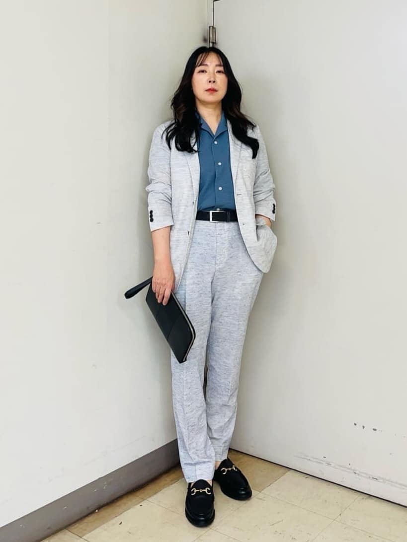iwさんの「TAKEO KIKUCHI｜【尾州織】リネンブレンド メッシュ ジャケット」を使ったコーディネート