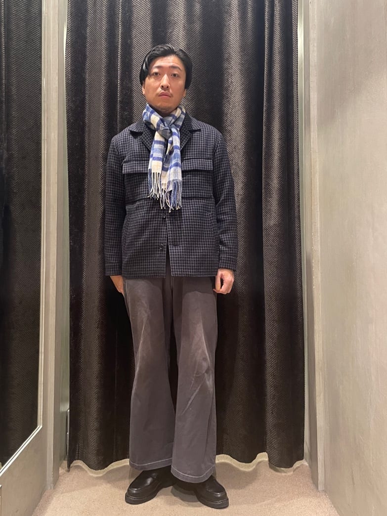 IMAIさんの「TAKEO KIKUCHI｜【カシミヤ100%】チェック カシミヤマフラー」を使ったコーディネート