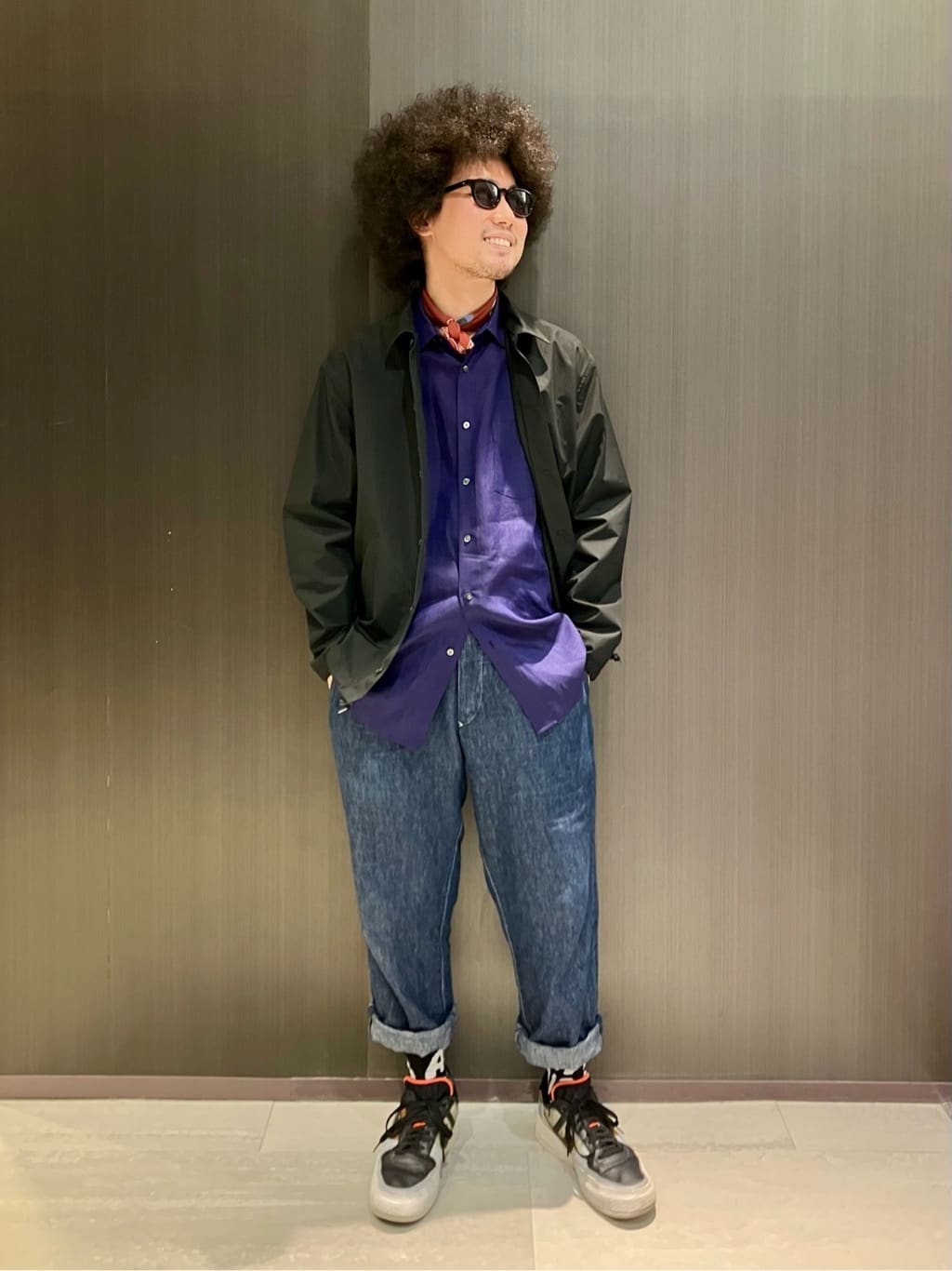 MATSUさんの「TAKEO KIKUCHI｜ボーラーハット ハンドペイントライク バンダナ」を使ったコーディネート