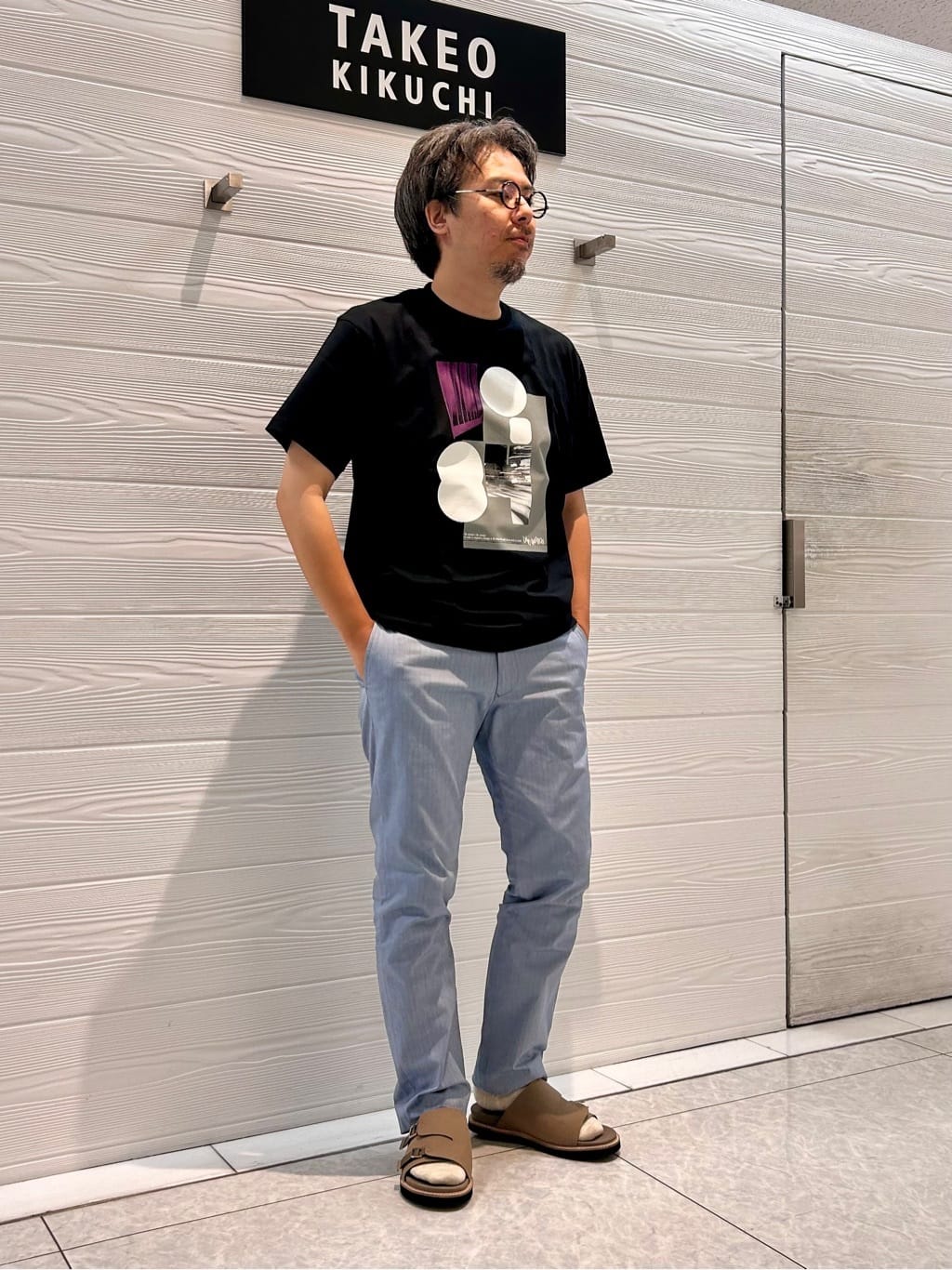 すーさんの「TAKEO KIKUCHI｜【尾州織】リネンブレンド メッシュ ジャケット」を使ったコーディネート